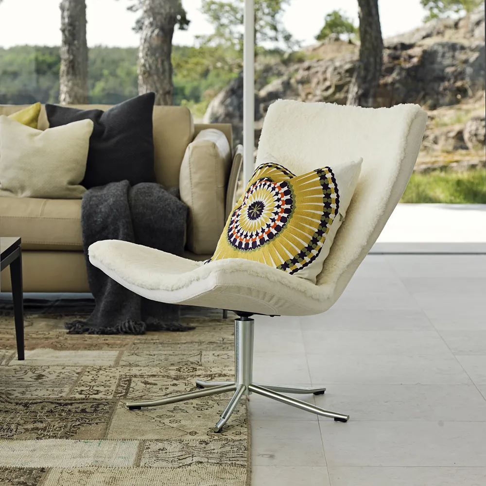 Gyro Sessel ohne Armlehne Leder 58 Alu