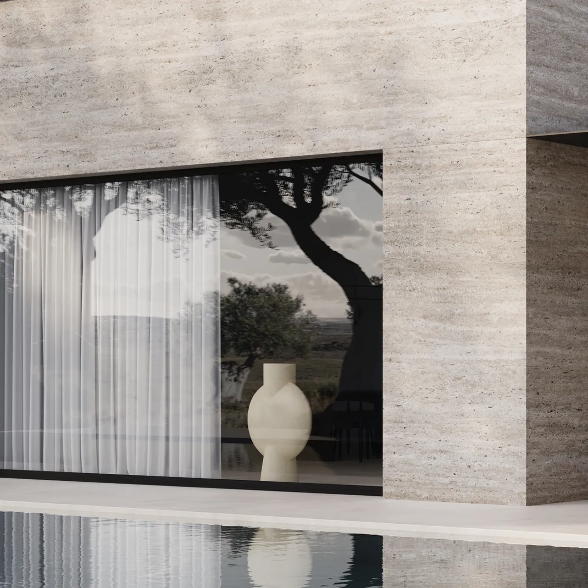 Handbemalte Vase Sphere Bubl Giant Sand H100 cm