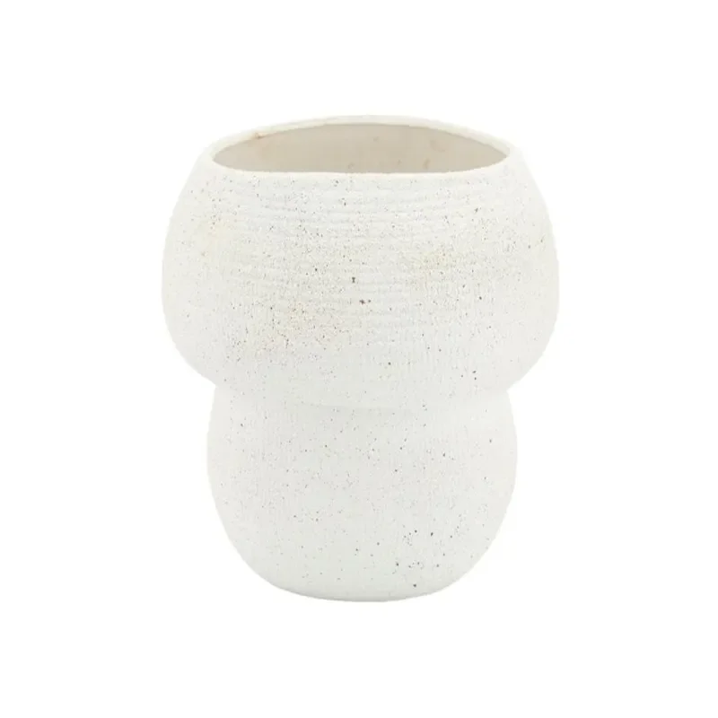 Grava small Vase 27,5x27,5x31 cm Steingut Off white