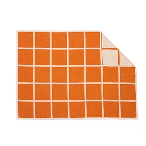 Gewebte Decke aus Lammwolle Criss Pale Orange