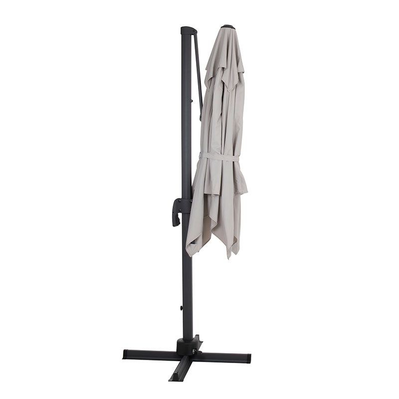 Linz freihängender Sonnenschirm 300 cm Grau/Khaki