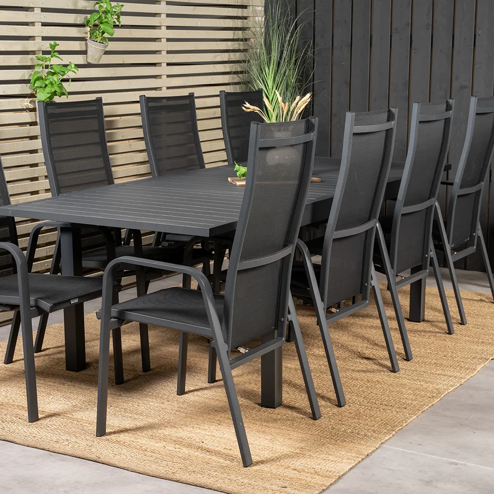 Copacabana Positionierungsstuhl Schwarz 2er-Pack