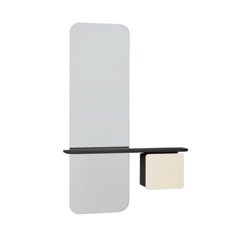 One More Look Spiegel Schwarze Eiche/Pearl White
