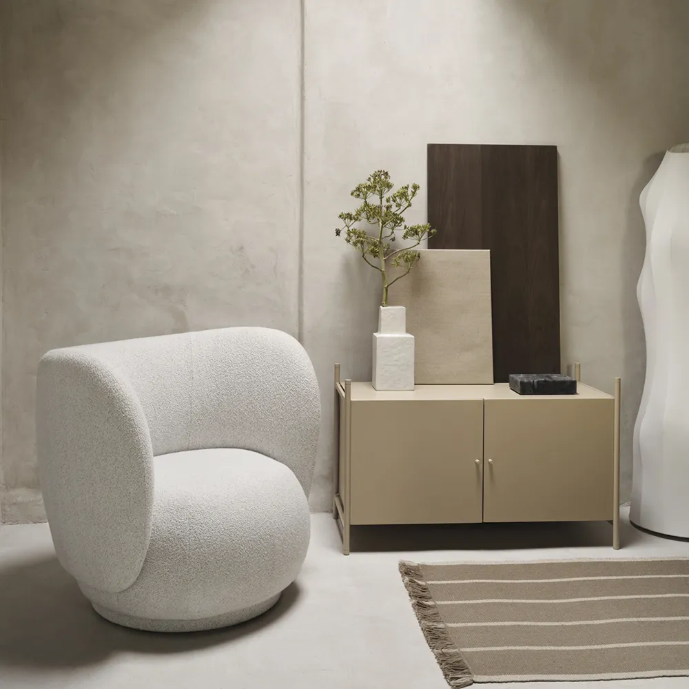 Rico Lounge sessel Soft Bouclé - Off-white/Sand