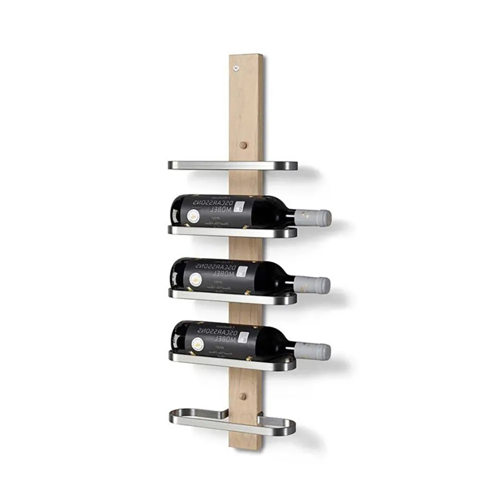 Mazzi Weinregal 5 Flaschen Eiche weiß geölt/geschliffener Stahl