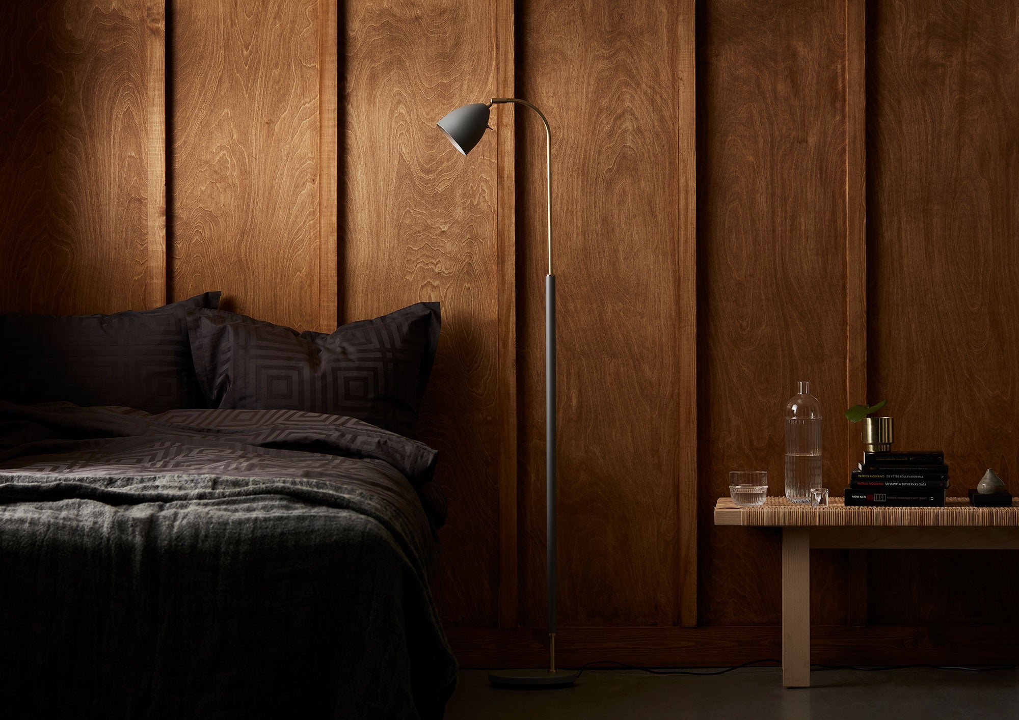 Deluxe Stehlampe Schwarz/Messing Mr16 Inkl Lichtquelle