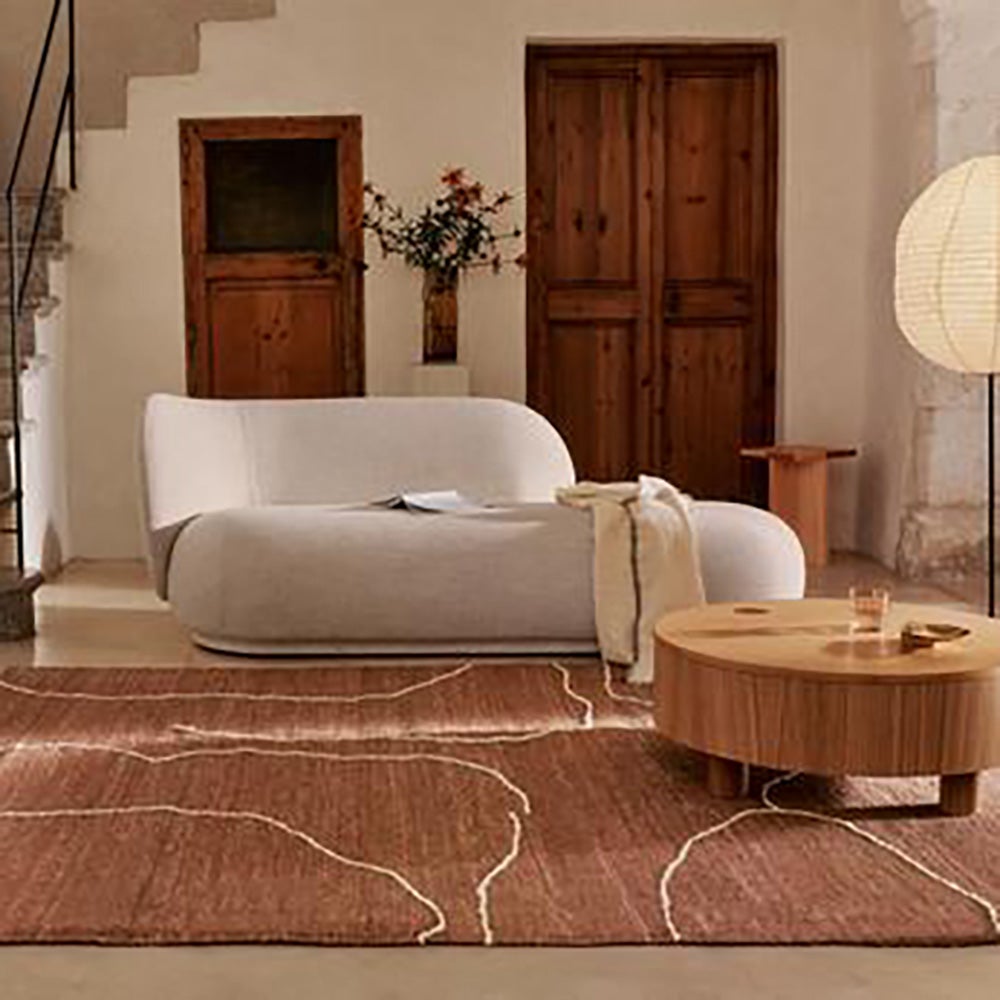  Olles Couchtisch mit Stauraum – Ø80 – Natürliches Eichenfurnier