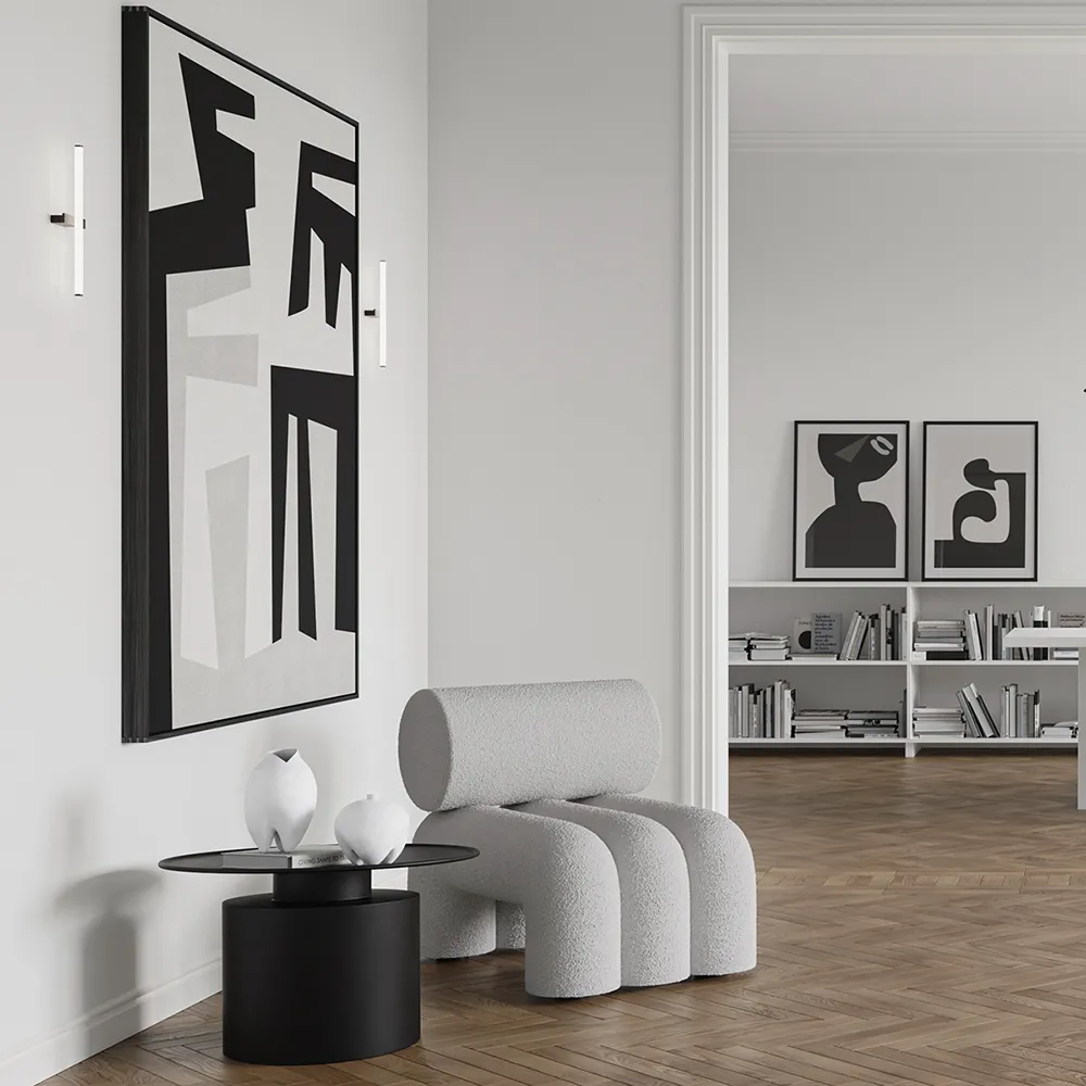 Pillar-Couchtisch niedrig – Gebranntes Schwarz
