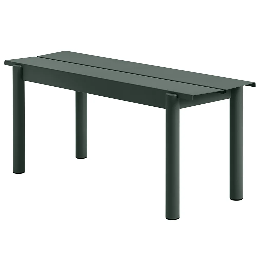 Linear Steel Bank 110x34 cm Dark Green 