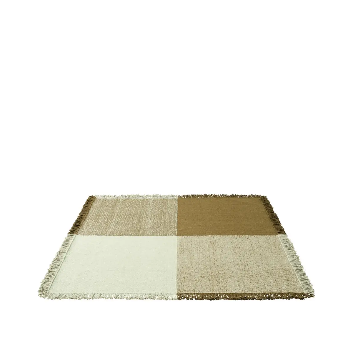  Verso-Teppich – 258 x 258 cm – Blassgrün / Warmes Braun