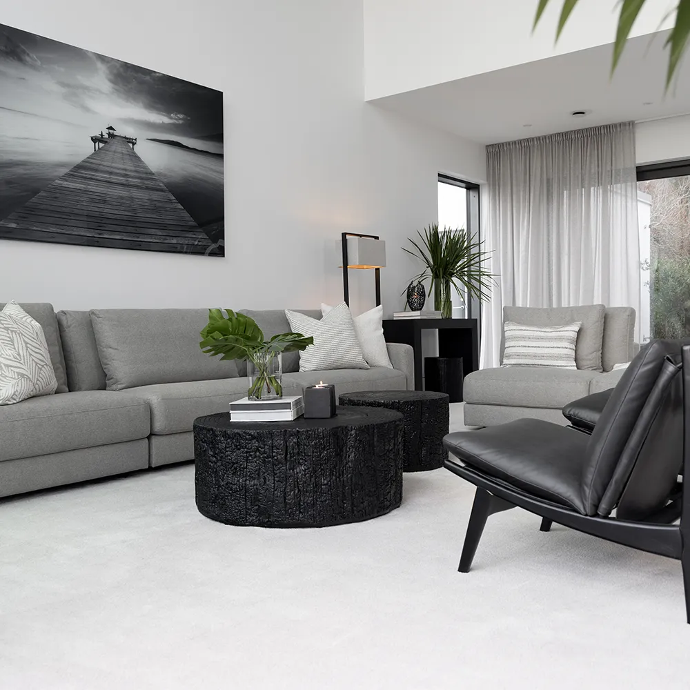 Couchtisch aus Holz 90 cm Schwarz