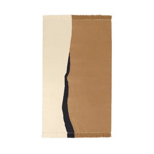  Soil Kelim Teppich 140x200 cm - Dunkler Sand/Off-White