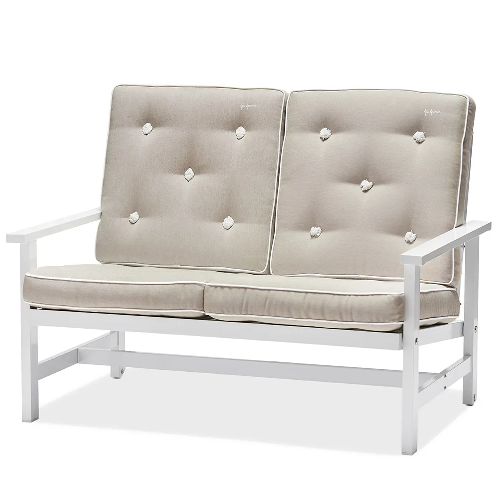 2-Sitzer Sofa Weiß Aluminium