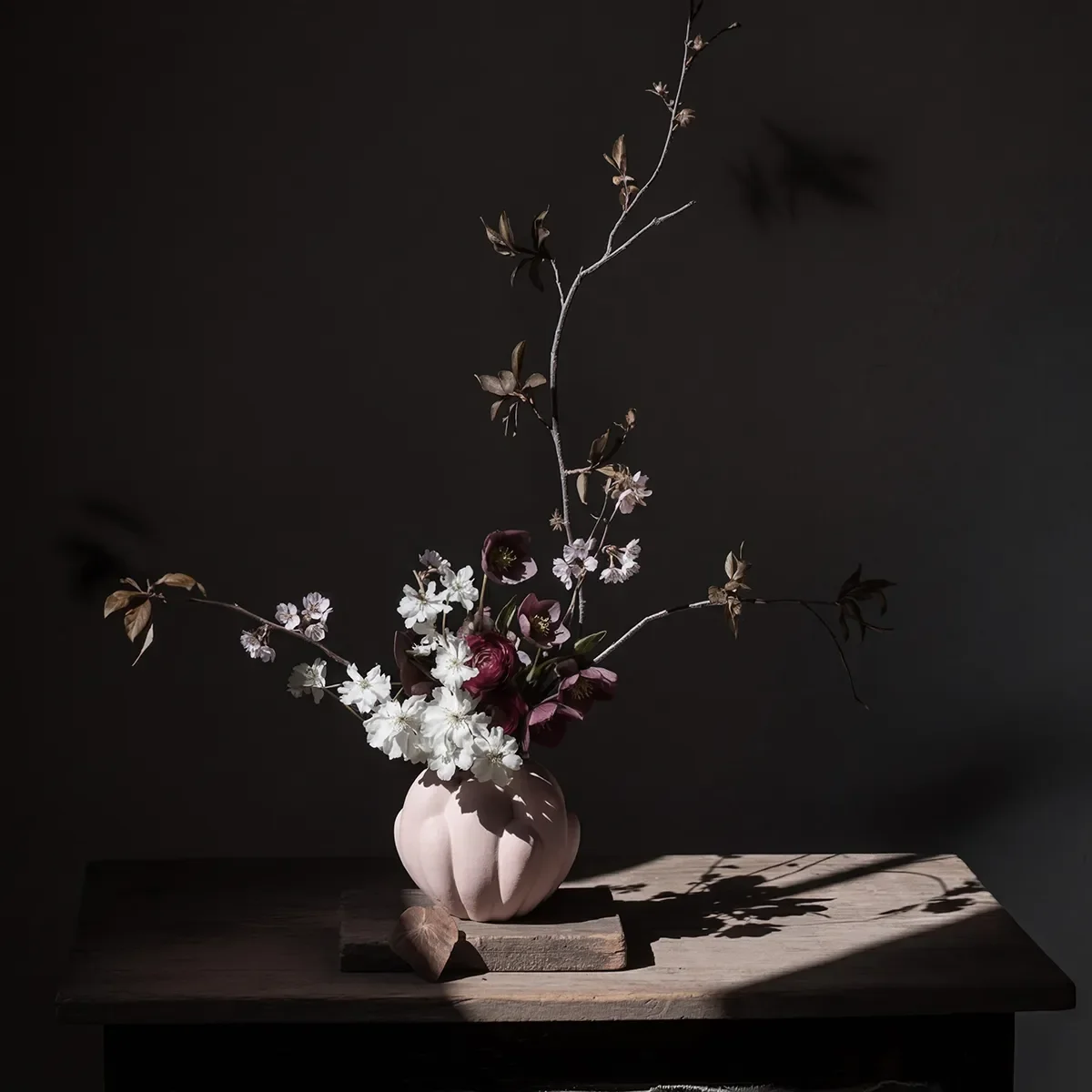 Handgefertigte Vase Bloom Petit Rose H18 cm