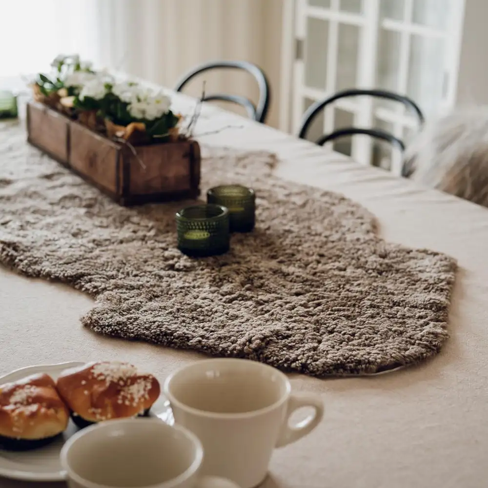 Curly Schafsfell doppelt 60x180 cm Sahara/Hellbraun