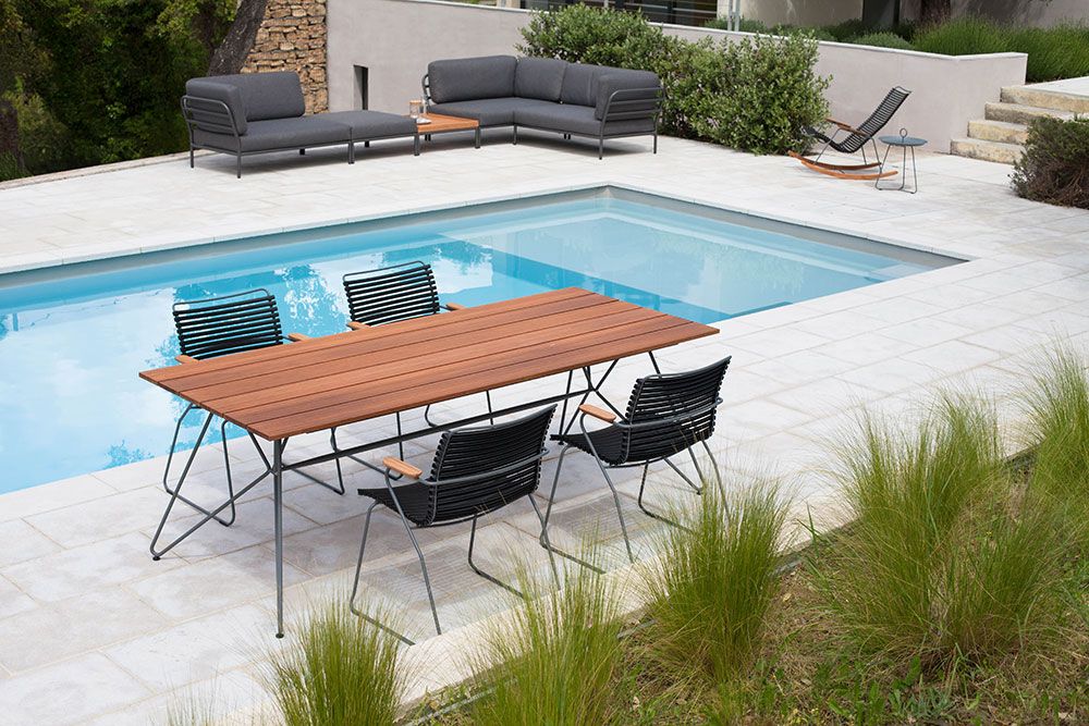 Sketch Esstisch grau 88x160 cm Bambus