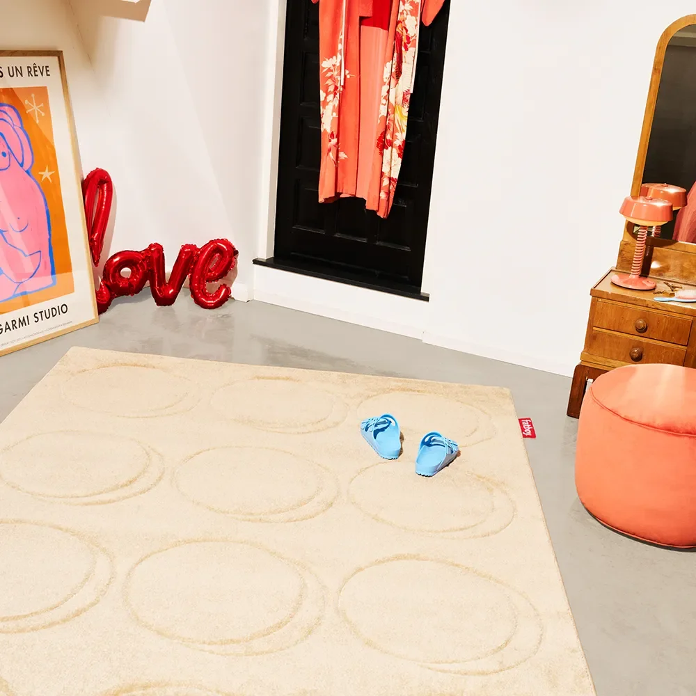 dot carpet creamy camel