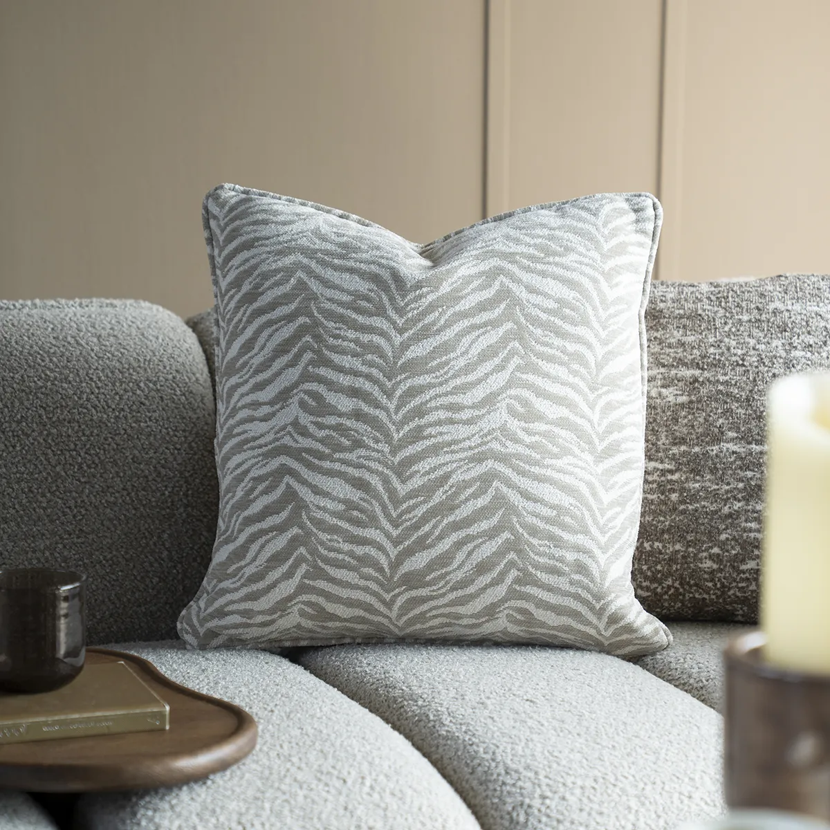 Dekokissen Tigra Beige 45x45 cm