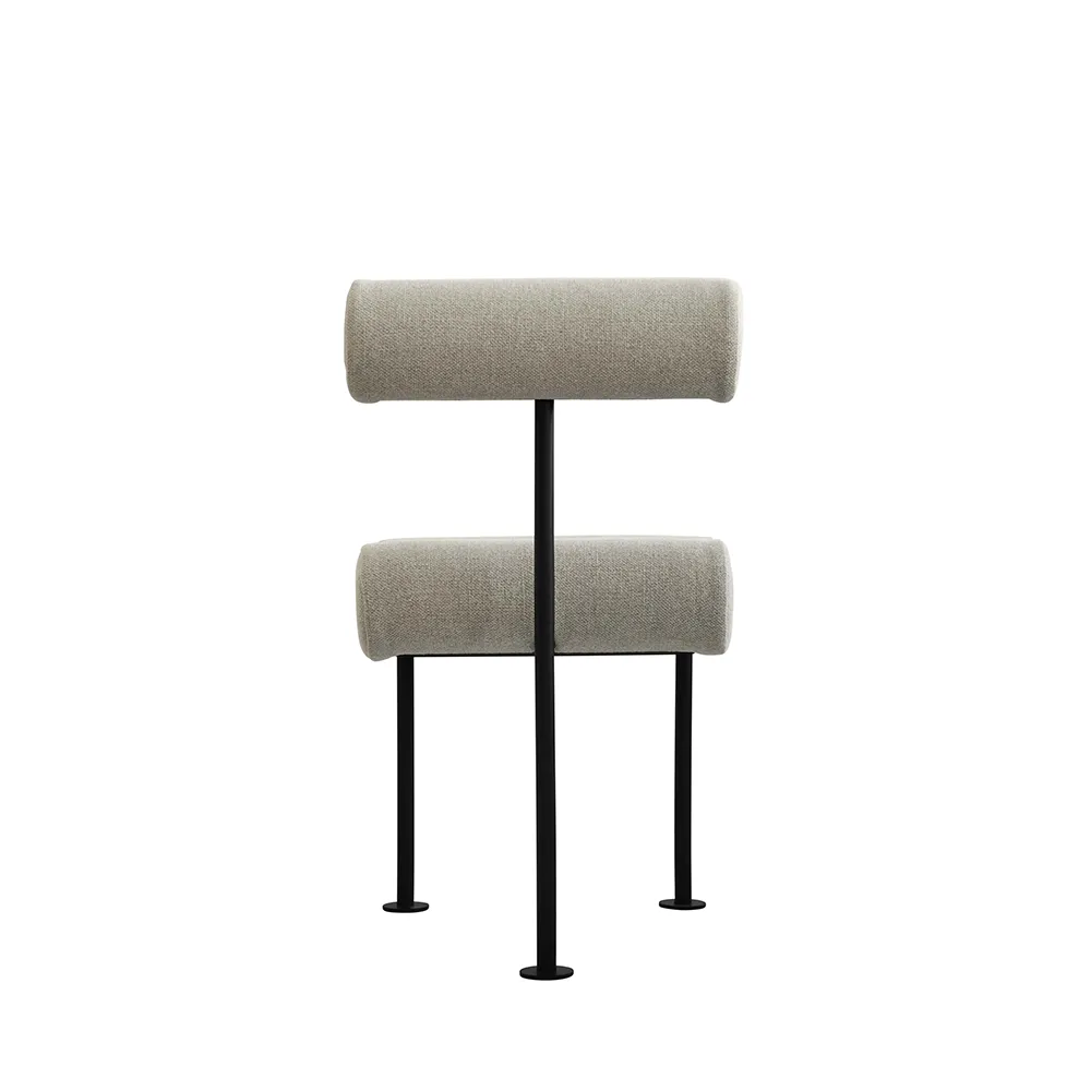 Hiro Esszimmerstuhl, schwarzes Gestell – Leinen