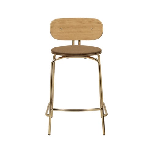 Curious Niedriger Barhocker Eiche/Messing Sugar Brown