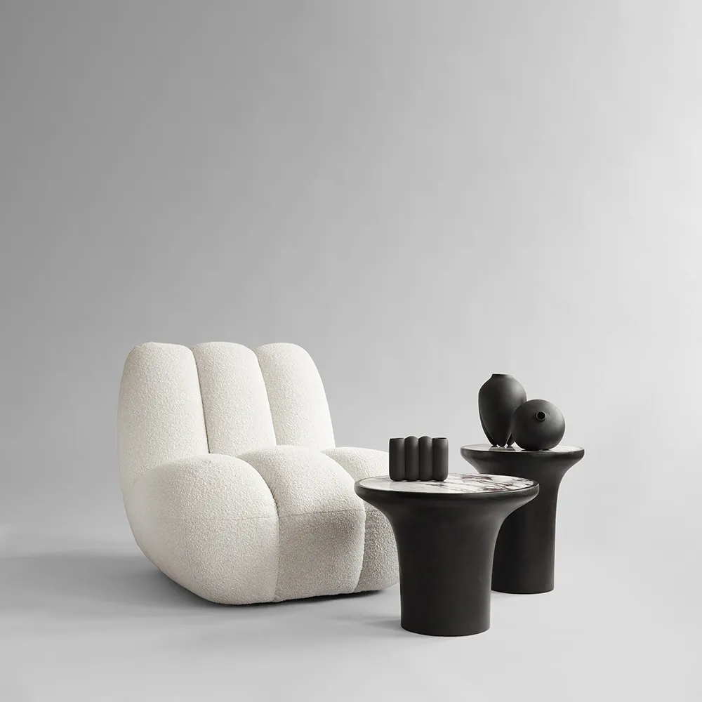 Trumpet Couchtisch, hoch – Calacatta