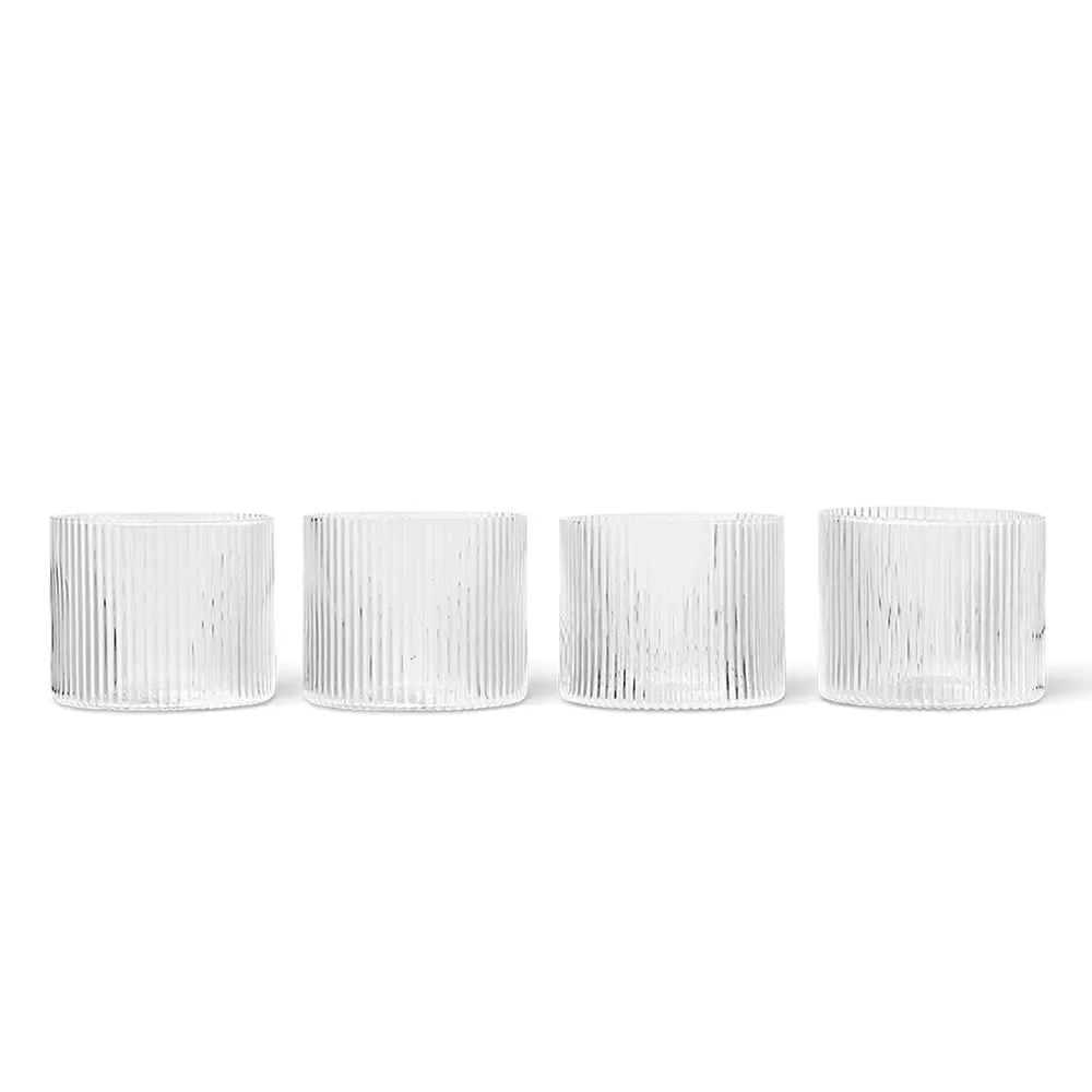 Ripple Niedriges Glas 4er-Pack - Clear