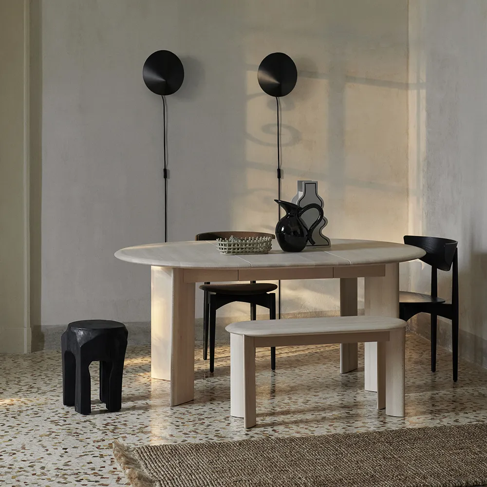 Bevel Esstisch 117-217x117 cm - White Oiled Beech