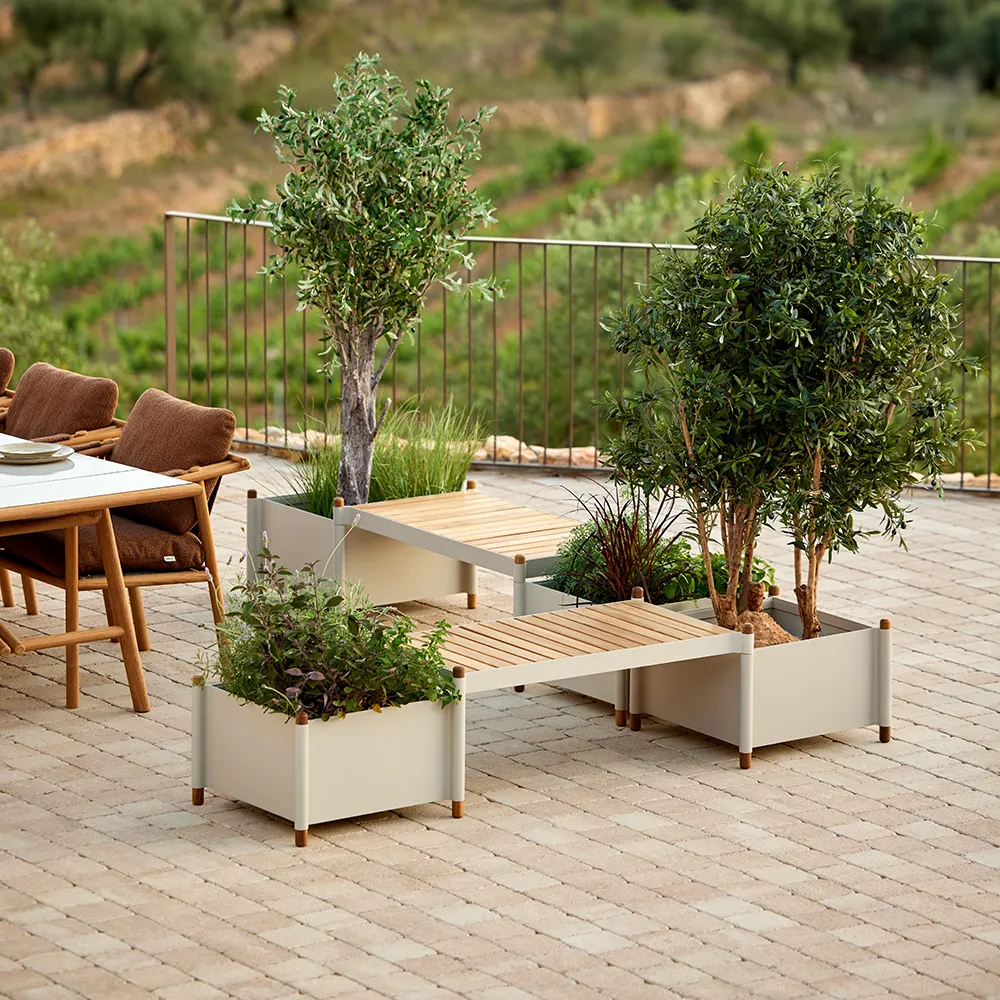 Sticks Pflanzbank Teak/Sand