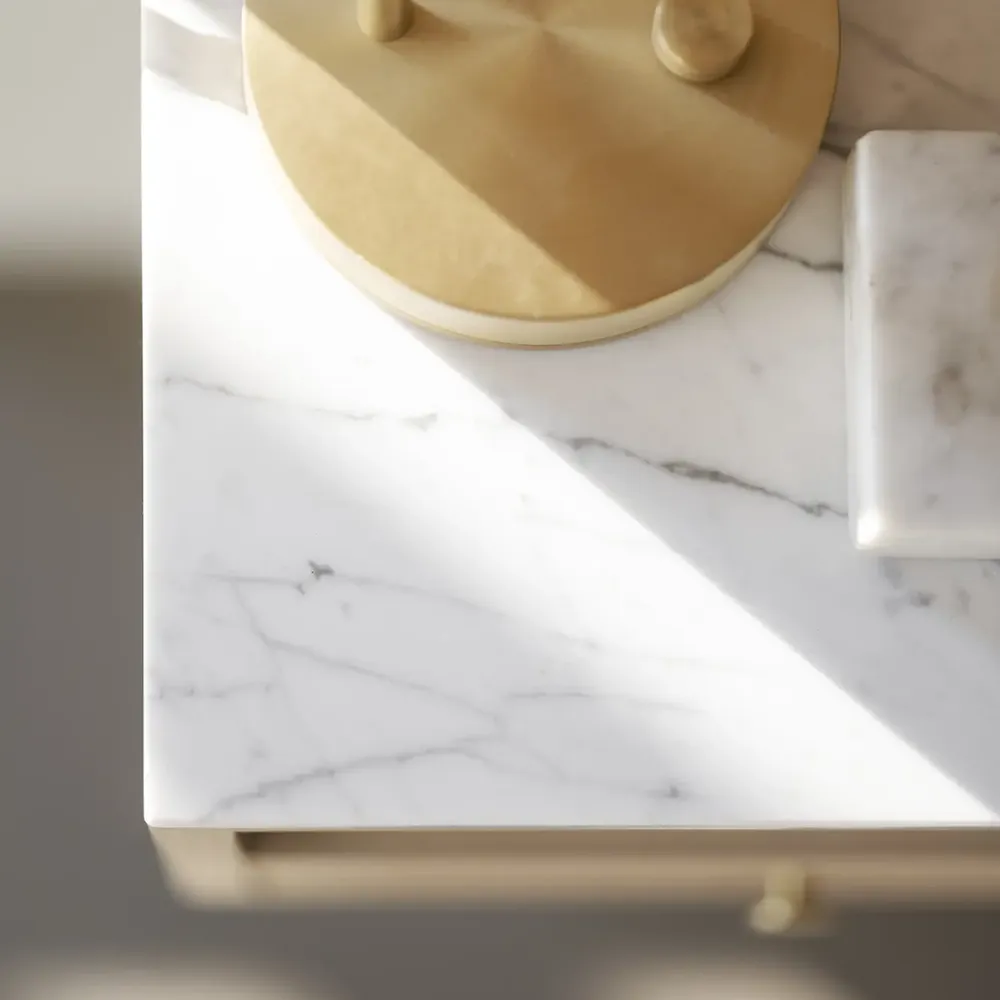 Whitmore Nachttisch Eiche/weißer Marmor