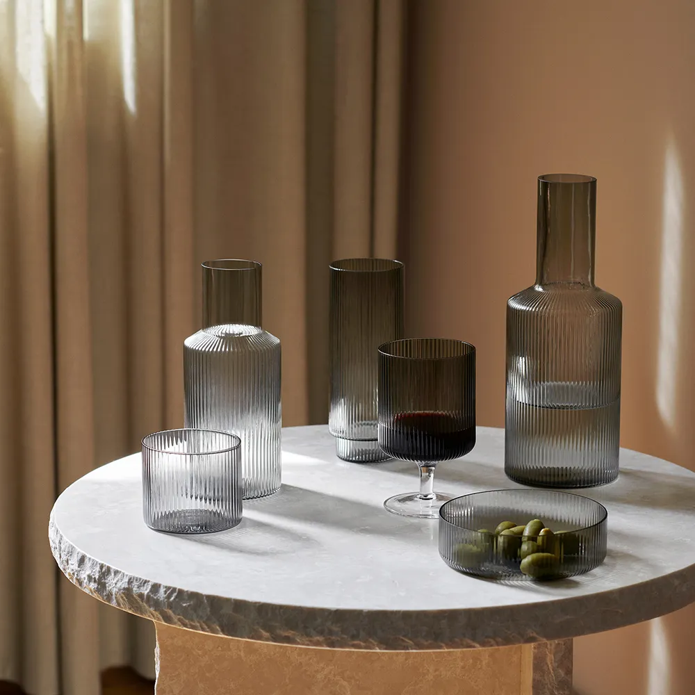 Ripple Niedriges Glas 4er-Pack - Smoked Grey