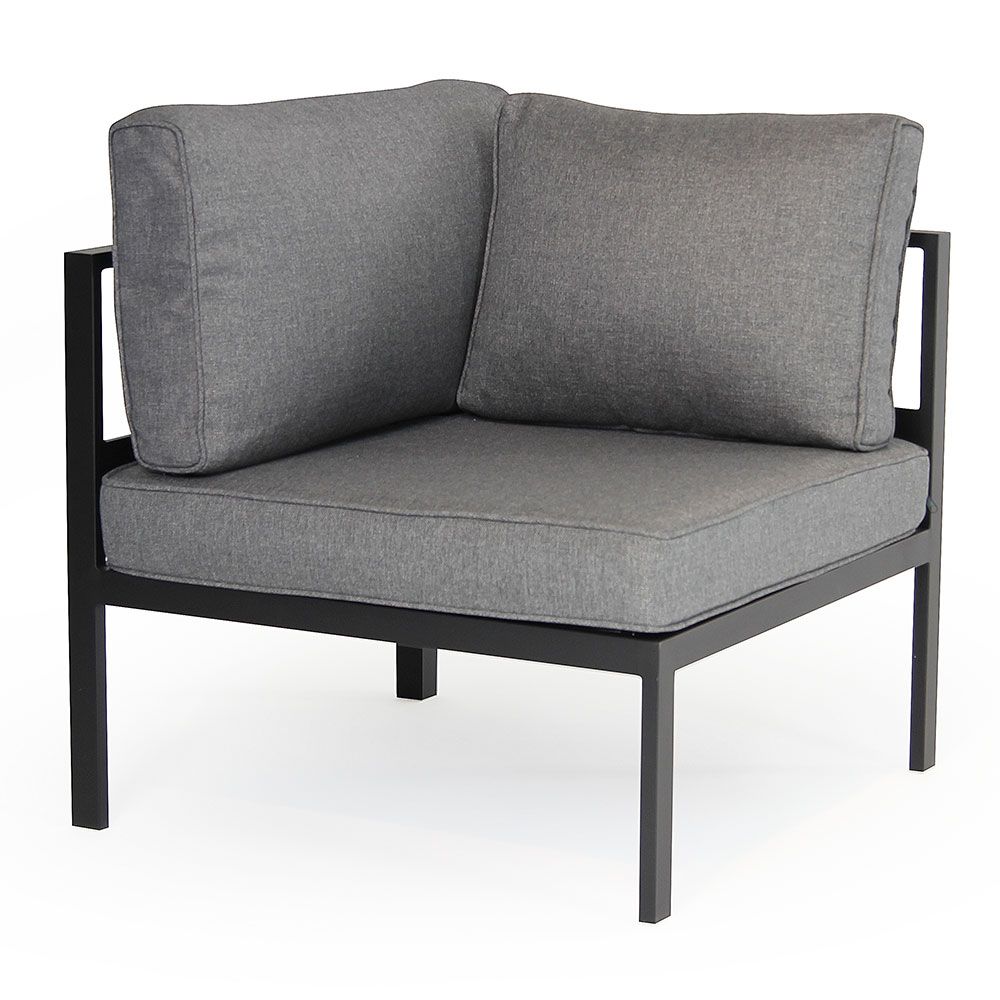 Leone Eckstück Schwarz/Grau Aluminium