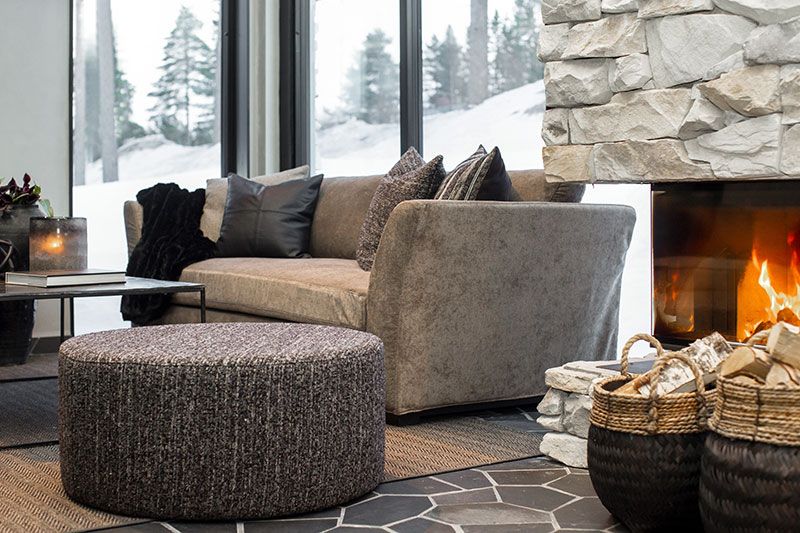 Cortina Fußhocker 60 cm Coelle Grau