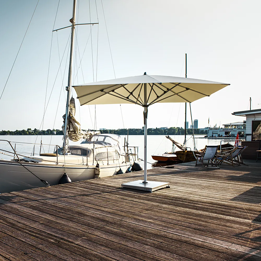 Fortello 300x300 cm sonnenschirm alu Cat.5 570 Steel Stripe