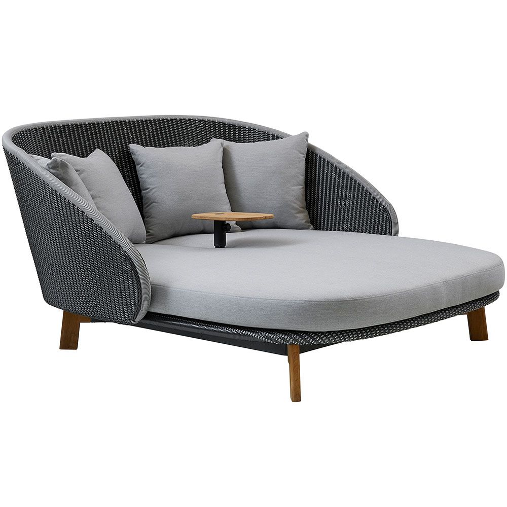 Peacock Sonnenliege Grau Inklusive Kissen