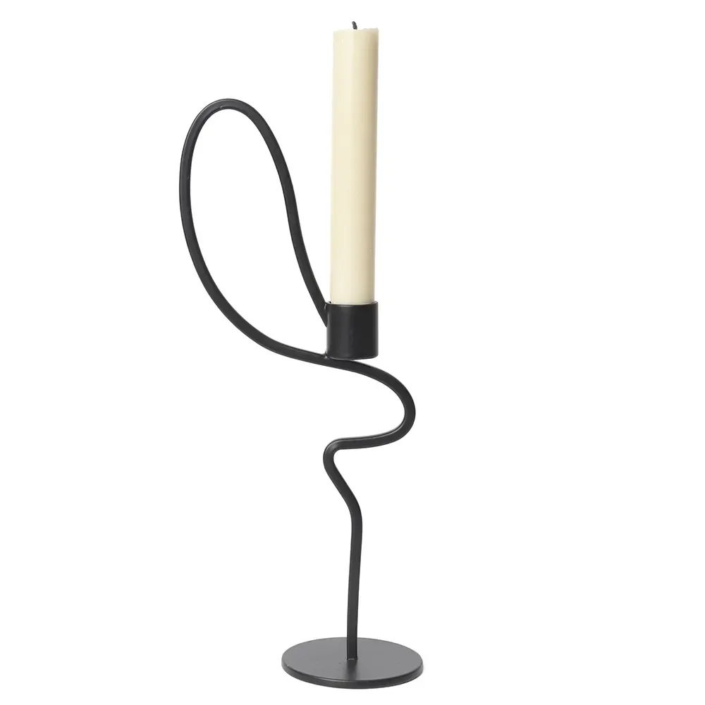 Ferm Living, Valse Kerzenständer hoch Black