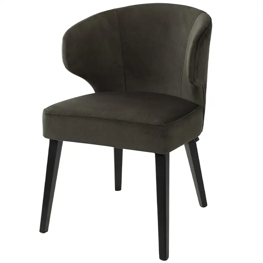 La Vella Esszimmerstuhl Dunkelbraun Samt