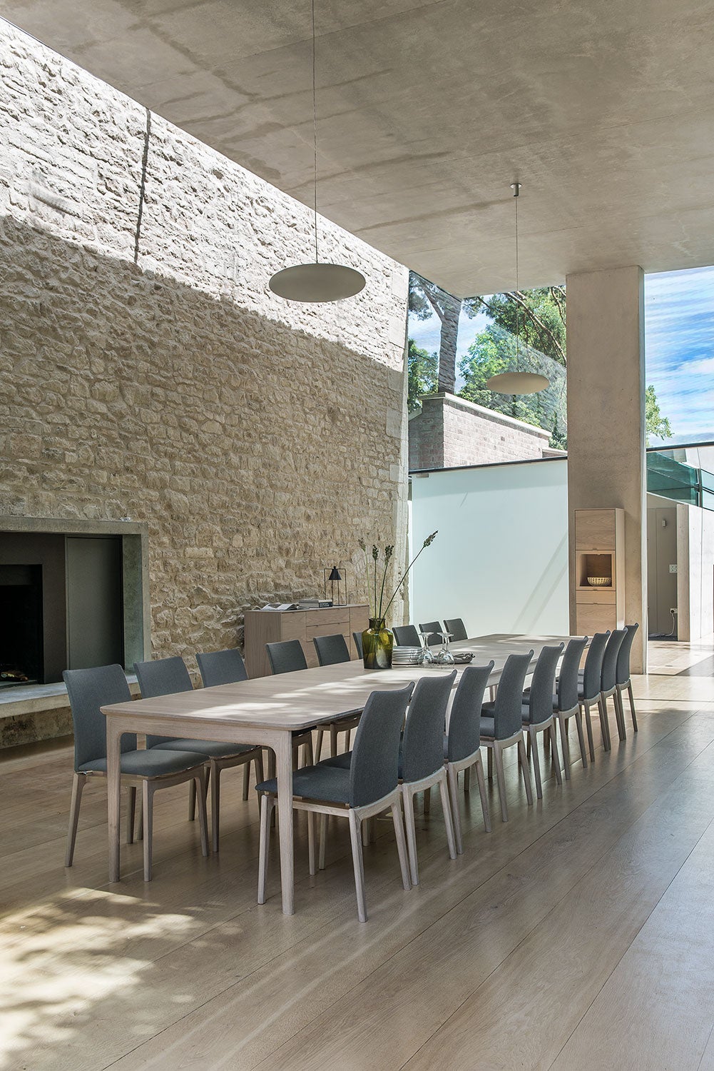 Sm914 Vitrinenschrank Eiche Weiß geölt