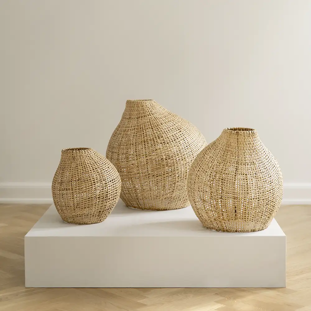 Figura L Stehleuchte Rattan