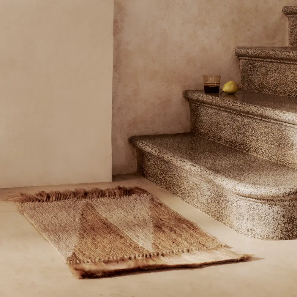 Studie Teppich 50 x 70 cm - Natur/Off-White