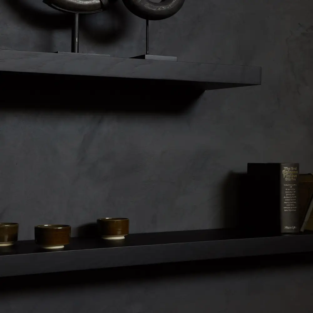 Wandregal Schwarz gebeizte Eiche 210x22 cm